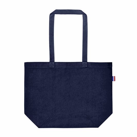Sac cabas en coton épais 220 g/m², format 35x47 cm, anses longues, grande capacité 16 litres, fabriqué en France