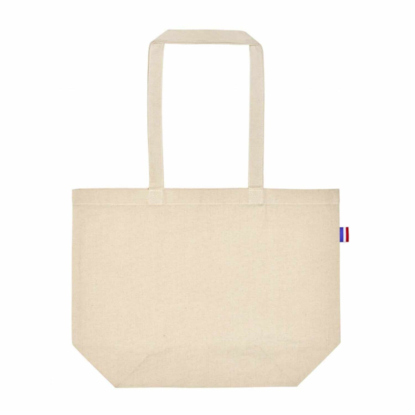 Sac cabas en coton épais naturel avec anses longues, grande capacité, fabriqué en France, design simple et robuste