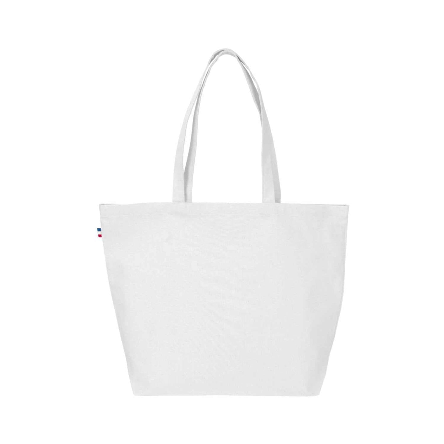 Sac Cabas en Coton recyclé blanc grand format fabriqué en France, durable et écoresponsable
