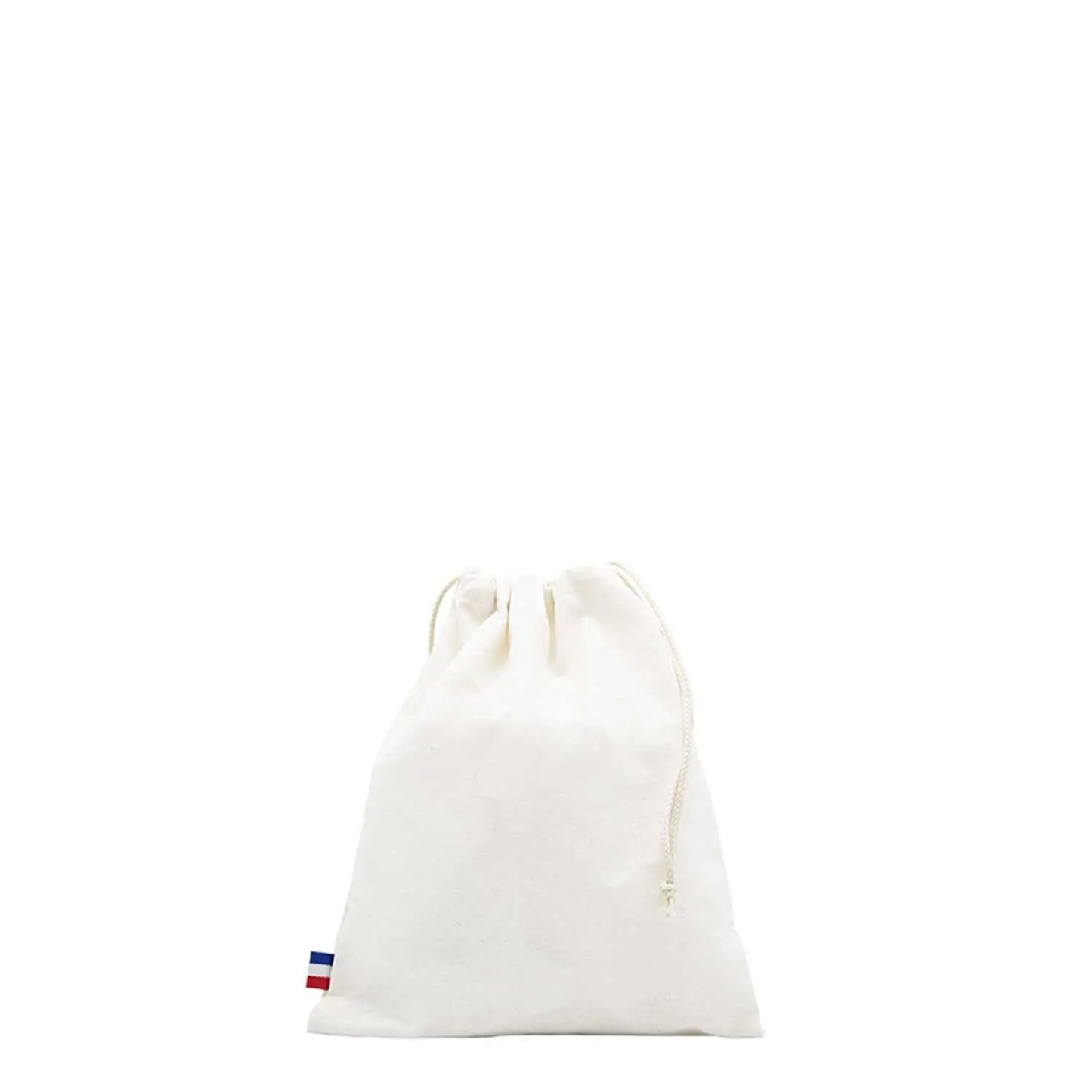 pochon en coton recyclé GRS écologique fabriqué en France avec fermeture coulissante pour rangement durable