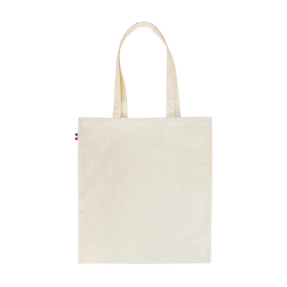 Tote bag en coton fabriqué en France, format 38x42 cm, anses longues, disponible en plusieurs couleurs, design sobre et élégant

