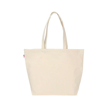 Sac de plage en coton 100% fabriqué en France, grand format avec soufflet, coloris au choix, idéal pour la plage ou les sorties

