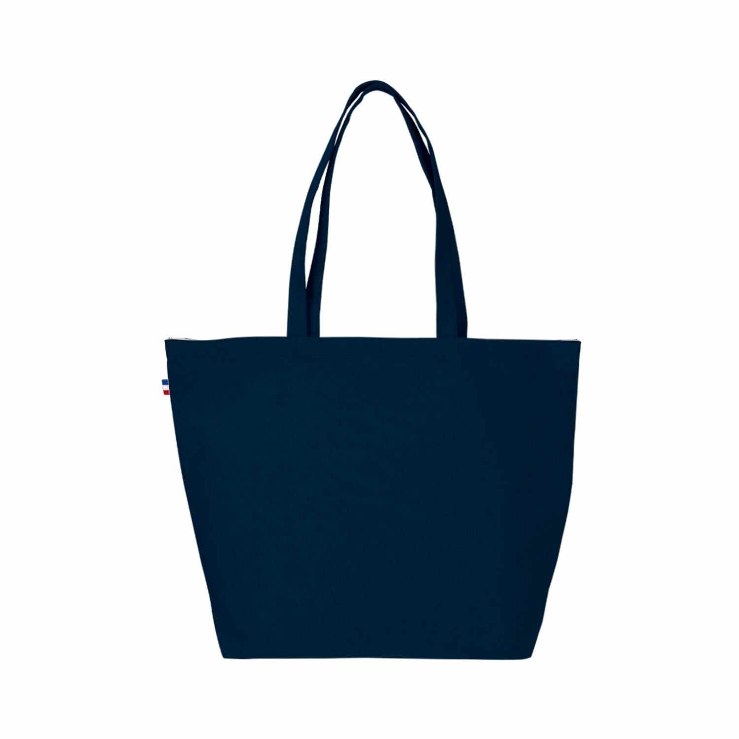 Sac de plage en coton 100% fabriqué en France, grand format avec soufflet, coloris au choix, idéal pour la plage ou les sorties


