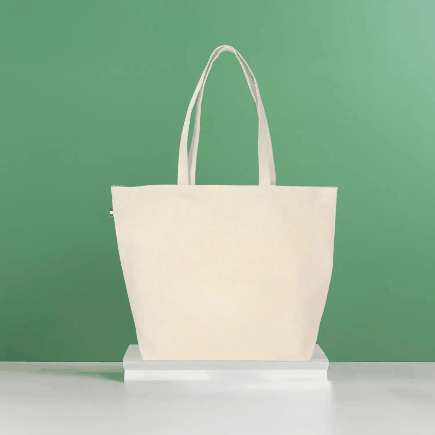 Sac Cabas en Coton Bio GOTS élégant et durable, fabriqué en France, grand format avec soufflet, idéal pour plage et shopping écologique